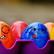 Box of Coloured Eggs With Painted Faces - Verbal Abuse: When The Joke Just Isn't Funny - Sandra Harewood Counselling