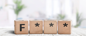 The four letter F word on a censored wooden sign - Do You Struggle With Feelings?- Sandra Harewood Counselling
