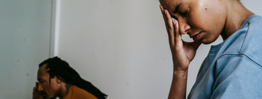 Stressed couple - Should I Stay or Leave? 7 Questions to Help You Decide - Sandra Harewood