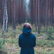 woman contemplating her relationship in the woods woman contemplating her relationship in the woods - Sandra Harewood