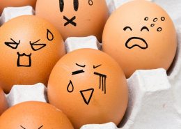 A carton of eggs, each one symbolising fragile emotions held within a relationship.