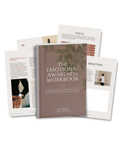 Emotional Awareness Workbook Mockup with examples of content