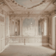 Elegant interior room with ornate ceiling and mirrors symbolising loss of self in relationships, reflection, identity, and hidden aspects of the psyche at relationship crossroads.